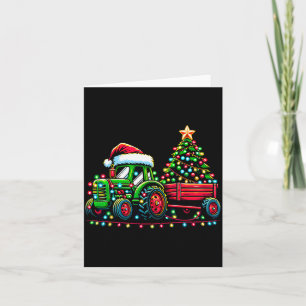 Christmas Tractor Boys Santa Xmas Farm Truck  Card