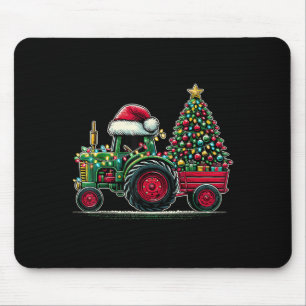 Christmas Tractor Santa Xmas Farm Truck Mouse Pad