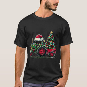 Christmas Tractor Santa Xmas Farm Truck  T-Shirt