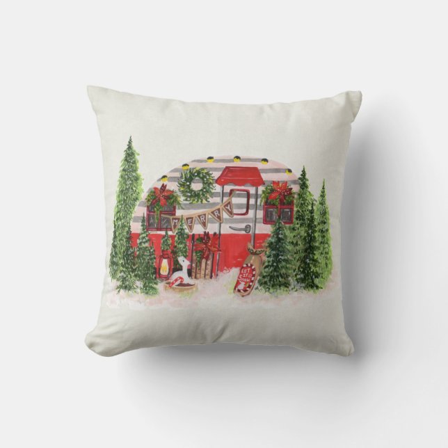 Christmas Trailer Camper Outdoorsy Theme Cushion (Front)