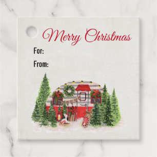 Christmas Trailer Camper Outdoorsy Theme Favour Tags