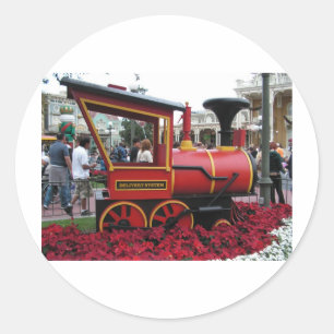 Christmas Train Classic Round Sticker