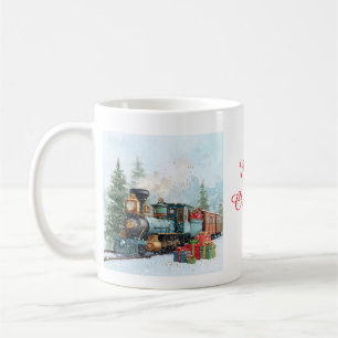 Christmas train coffee mug