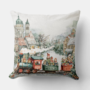 Christmas train cushion