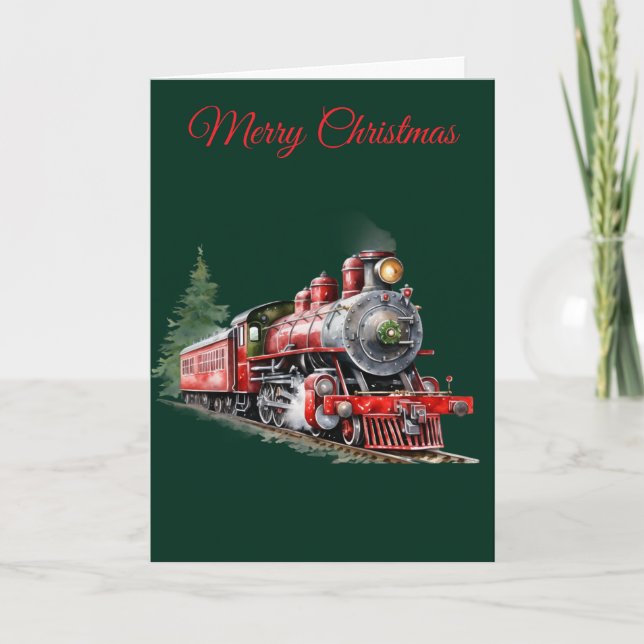 Christmas Train Holiday Card (Front)