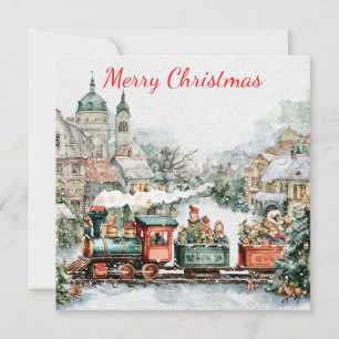 Christmas train holiday card