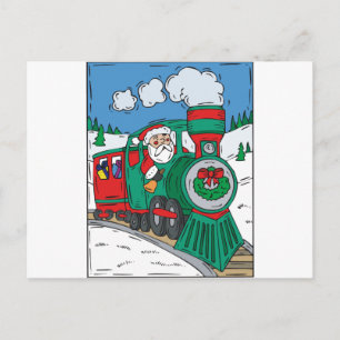Christmas Train Holiday Postcard