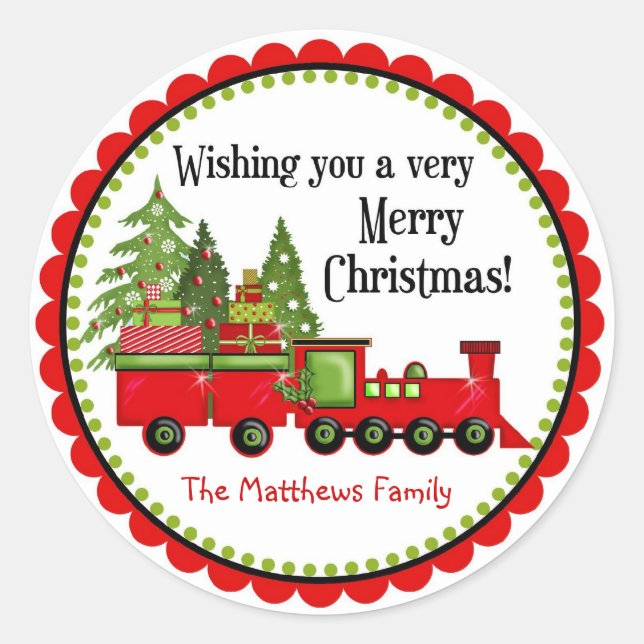 Christmas  Train Holiday Stickers (Front)