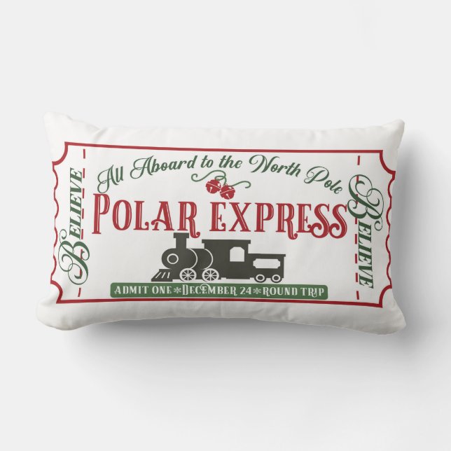 Christmas Train Home Decor Lumbar Cushion (Front)