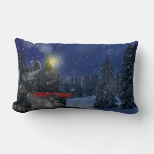 Christmas Train in the snow               Lumbar Cushion