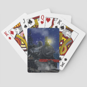 Christmas Train in the snow              Playing Cards