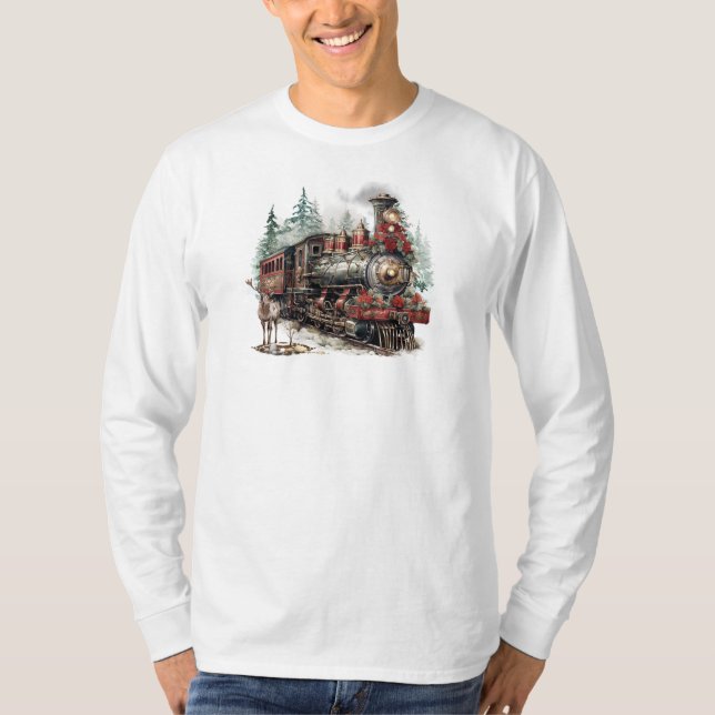 Christmas Train Long Sleeve T-Shirt (Front)