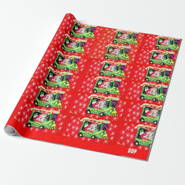 Christmas train ride wrapping paper (Unrolled)