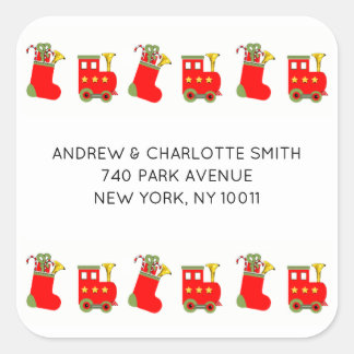 Christmas Train Square Sticker
