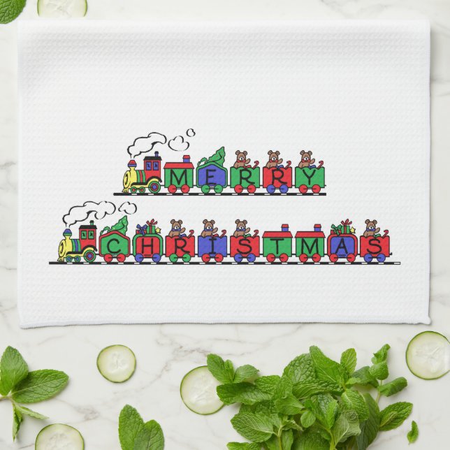 Christmas Train Tea Towel (Folded)