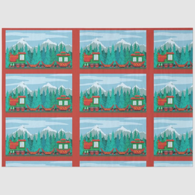 Christmas Train Tissue Paper (Front)