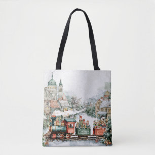 Christmas Train Tote Bag