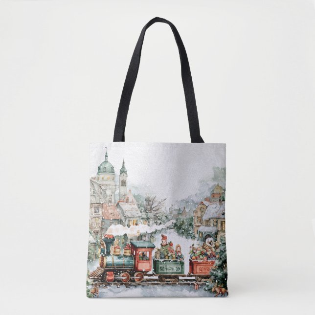 Christmas Train Tote Bag (Front)