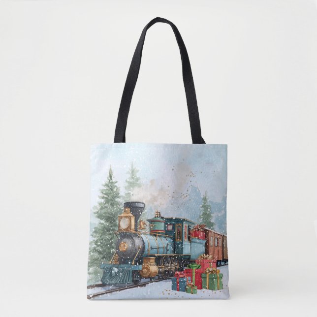 Christmas Train Tote Bag (Front)