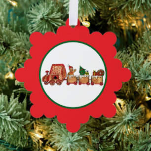 Christmas Train Tree Decoration Card