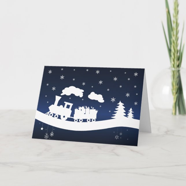Christmas Train with Gifts Greeting Card (Front)