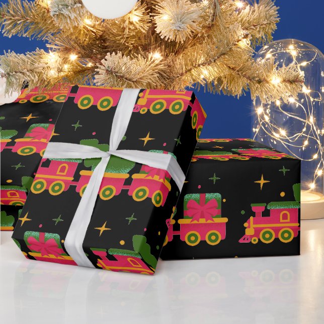 Christmas train  wrapping paper (Holidays)