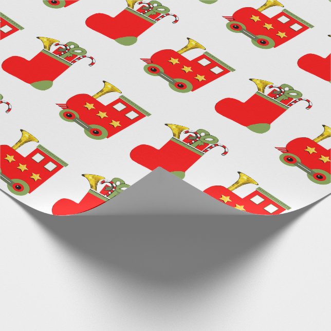 Christmas Trains Wrapping Paper (Corner)