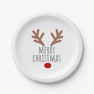 Christmas Treat box Reindeer Antlers Paper Plate