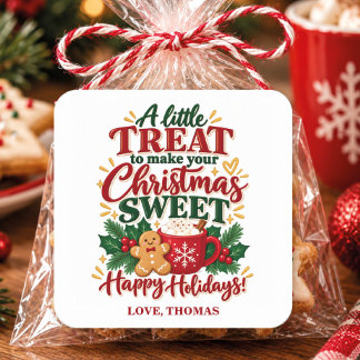 Christmas Treats for Neighbours & Coworkers Square Sticker