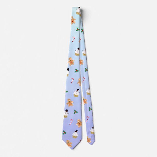 Christmas Treats Gingerbread Man Candy Cane Tie (Front)