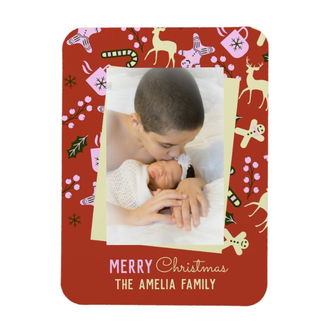 Christmas Treats Holiday Festive Family Photo   Magnet (Vertical)
