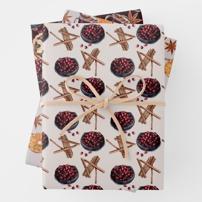Christmas Treats  Pattern Wrapping Paper Sheet (In situ)