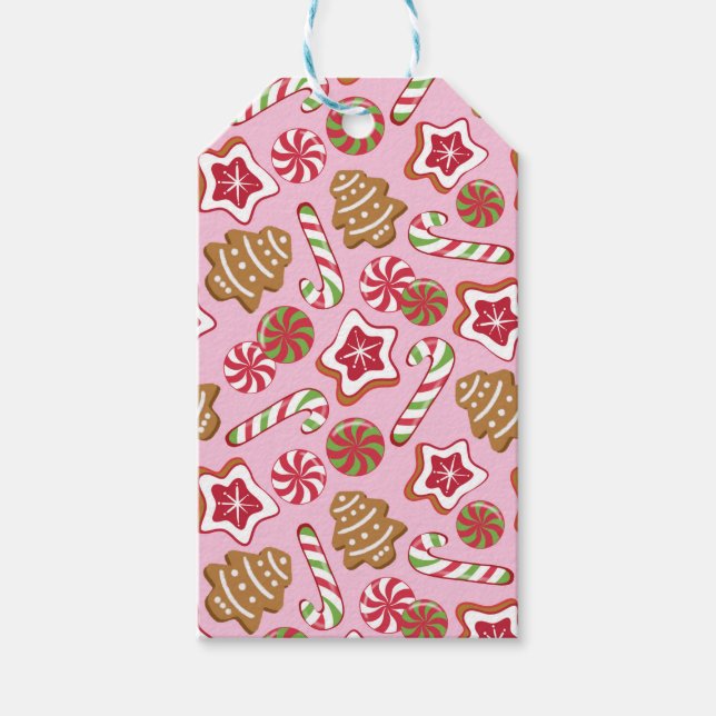 Christmas treats - pink gift tags (Front)