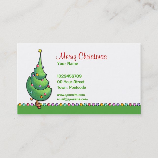 Christmas Tree2 Business Card (Front)