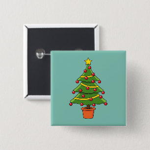 Christmas Tree 15 Cm Square Badge