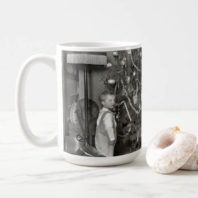 CHRISTMAS TREE (1920) Vintage Art Christmas Mug (With Donut)