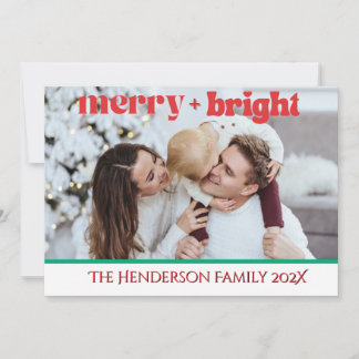Christmas Tree 1 Photo Christmas Merry & Bright Holiday Card