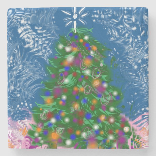 CHRISTMAS TREE - 2017 STONE COASTER (Front)