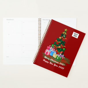 Christmas Tree 2021 Burgundy Planner