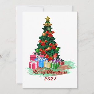 Christmas Tree 2021 Flat Greeting Card