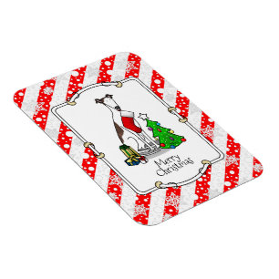 Christmas Tree 2 Greyhound (brindle white) Dog Fun Magnet
