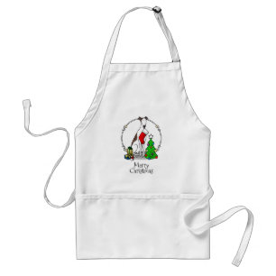 Christmas Tree 2 Greyhound (brindle white) Dog Fun Standard Apron