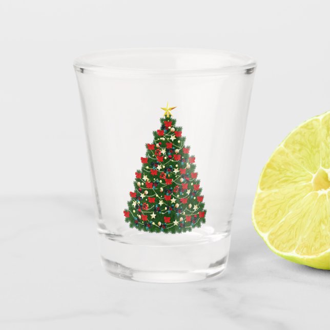 Christmas Tree 2 Shot Glass (Front)