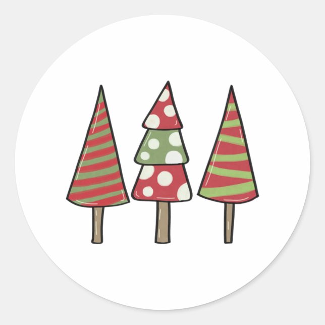 christmas tree  37 classic round sticker (Front)