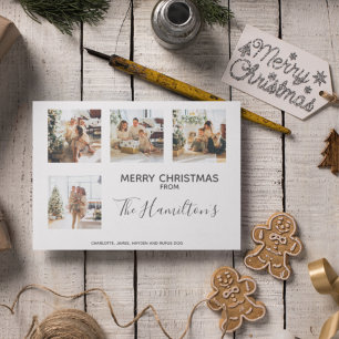 Christmas Tree 4 Photo Personalised Holiday Card