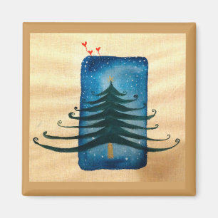 Christmas Tree 5.1 Cm Square Magnet