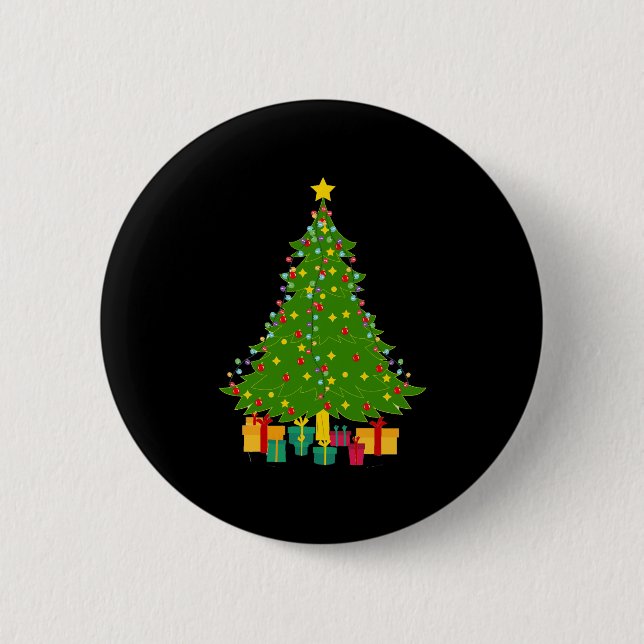 Christmas Tree 6 Cm Round Badge (Front)