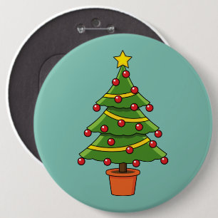 Christmas Tree 6 Cm Round Badge