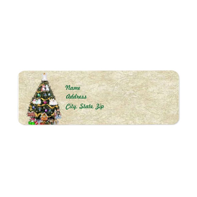 Christmas Tree Address Label Template (Front)
