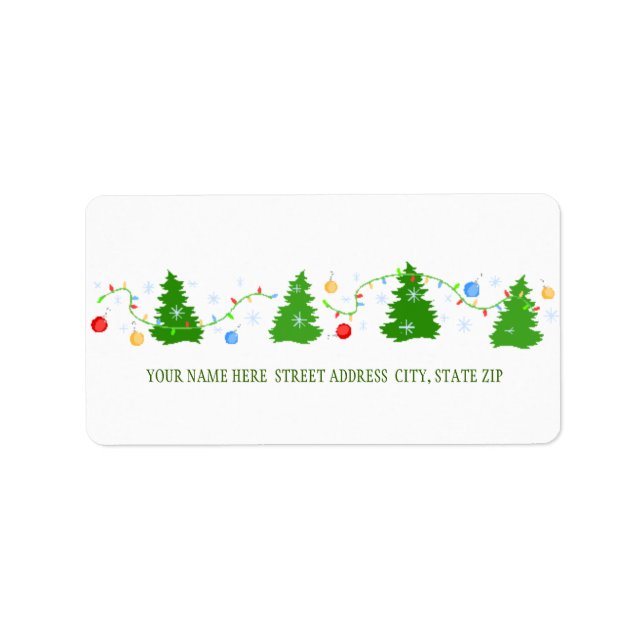 Christmas Tree Address Mailing Labels (Front)